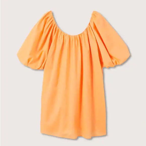 MANGO - PUFF SLEEVE COTTON DRESS - Picture 6 of 8
